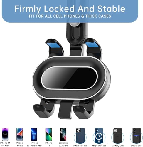 Image of Universal Rearview Mirror Phone Holder for Car,360Rotatable and Multifunctional Rear View Mirror Phone Holder,Four Corners Fixed Anti-Shake Design,for All Mobile Phones in All Car
