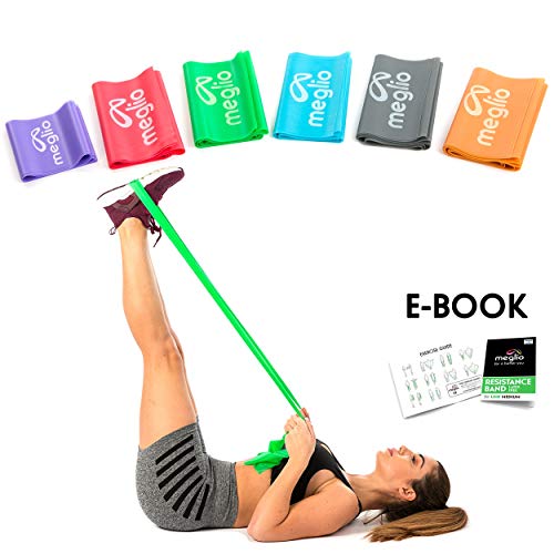 Meglio Resistance Bands 7ft Long Latex Free Skin Friendly – Exercise Workout Bands