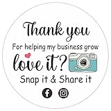WUZYOU Shop Small Love It Snap and Share Retro Camera Stickers, Photography Thank You Stickers, Small Business Online Retailers Mailbox Paster for Packages 1.5' L x 1.5' H 400 PCS