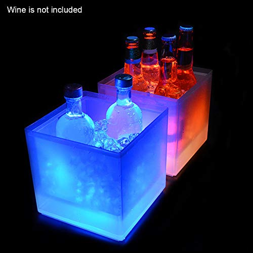 Led Ice Bucket, 3.5L Large Capacity Led Waterproof With Multi Color Changing Double Layer Square Champagne Wine Drinks Beer Bucket For Ktv Party Bar Home Wedding #TOP5