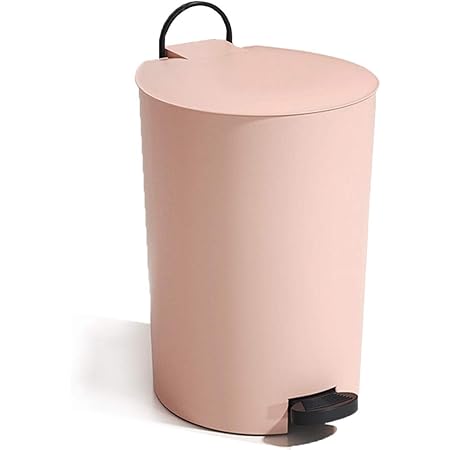 Amazon ゴミ箱 ふた付き おしゃれ 10l ペダル式 丸型 ごみ箱 袋が見えない 音無し は無臭で密閉 キッチン リビングルーム トイレ 室内 洗面所用 ピンク フタ付きゴミ箱 オンライン通販