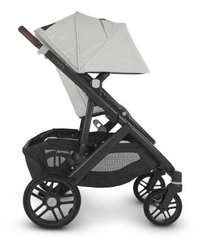 Vista V2 Stroller - Anthony (White And Grey Chenille/Carbon/Chestnut Leather) #TOP2