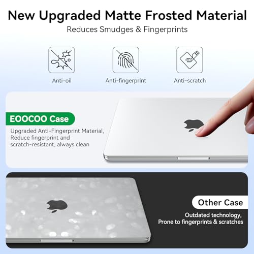 Image of EooCoo Case Compatible with MacBook Neo 13 inch 2026 Model A3404 with A18 Pro chip, Matte Lightweight Hard Shell Scratch Resistant Protective Cover, Original Clear
