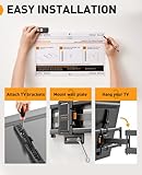 Perlegear TV Wall Bracket for 42–84 Inch Flat/Curved TVs up to 60 kg, Tilt and Swivel Wall Brackets with Dual Arms, Full Motion TV Wall Mount Max VESA 600x400mm, PGLF12 - Image 6