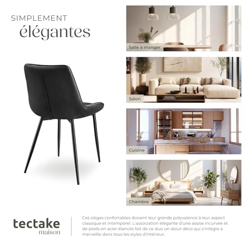 Lot de chaises rembourrées aspect velours - vue 8