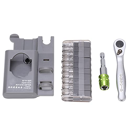 Juego de 12 Piezas de Destornilladores, Llave de Carraca y Puntas, Herramientas Manuales Ergonómicas para Reparación de Automóviles - Diseño de Carraca Bidireccional, Material
