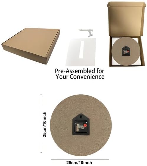 Miniatura 3 de Reloj de pared retro con números inusuales y divertidos, reloj de madera decorativo moderno de 10 x 10 pulgadas, silencioso, sin tictac, funciona