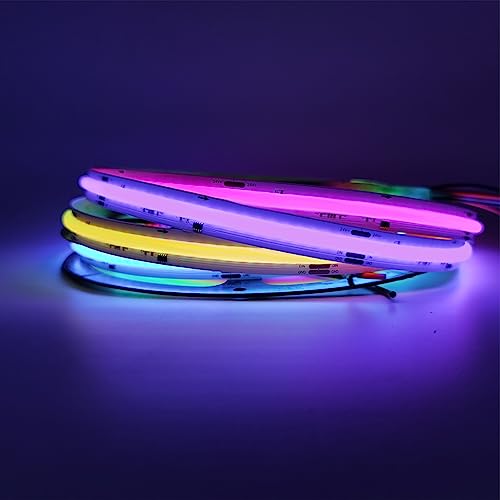 Image of COB FCOB LED Strip High Density Even RGB Dream Color Light Addressable WS2811 720LED /m DC12V /24V for House Indoor Decoration (3.2FT 720LED /M, White PCB DC24V)