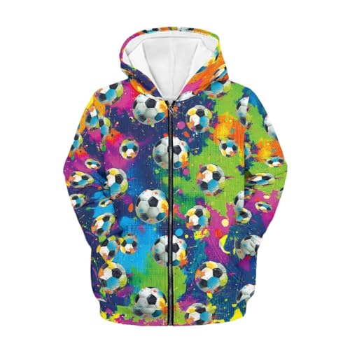 Image of Coloranimal Unisex Girls Boys Long Sleeve Casual Hoodies & Sweatshirts Tops Kids Zip Up Jacket Coat Age 6-16 Year