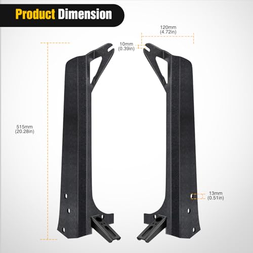 Image of Nilight 52 inch Windshield Light Mount Brackets for Jeep Wrangler TJ 1997-2006