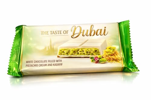 Dubai Chocolate Bar Pistachio Knafeh – Premium White Chocolate with Roasted Pistachios & Crispy Knafeh, Pistachio Cream Infused, 3.17 oz (90g)