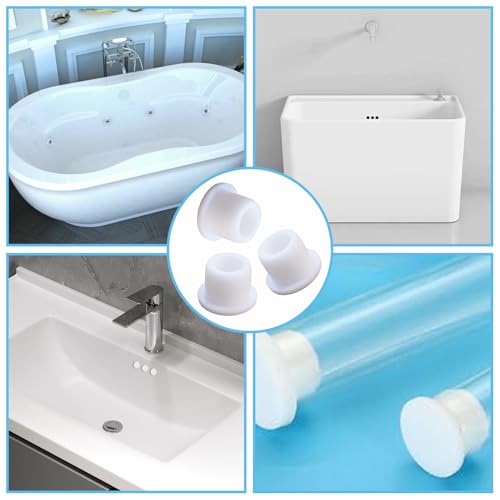 Image of 12 PCS Bathtub Jet Covers Silicone Hole Plug White Tube Plugs Waterproof Bathtub Plug Fit for 12mm Bathtub Hole