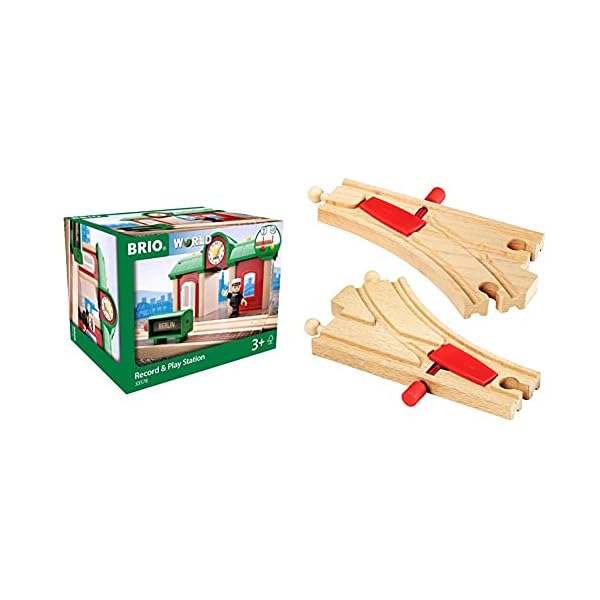 BRIO World 33578 Sprechender Bahnhof Eisenbahn Zubehör mit Aufnahmefunktion – Kleinkinderspielzeug empfohlen ab 3 Jahren…