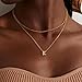 Thaivor Bubble Letter Necklace Layered 14K Gold Plated Initial Necklaces for Women Dainty Cute Choker Pendant Stack Jewelry Fashion Accessories Teen Gift Trendy Stuff