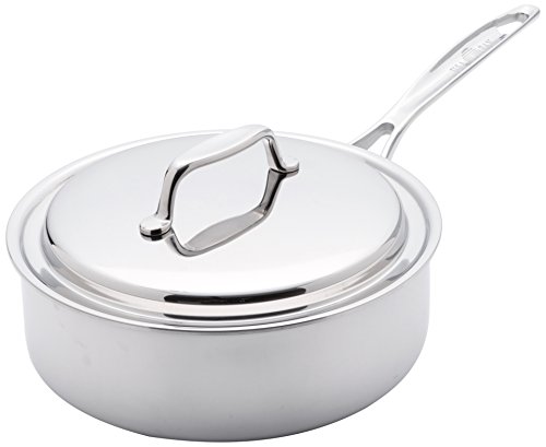 Image of USA Pan Cookware 5-Ply Stainless Steel Sauce Pan with Cover, Oven and Dishwasher Safe, 8 Inch
