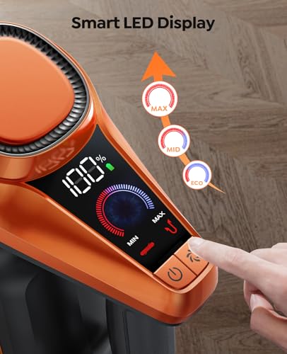 Cordless Vacuum Cleaner, 550W/45Kpa Vacuum Cleaners for Home with LED Screen, Max 60 Mins Runtime, Noise Reduction Tech, Anti-Tangle Stick Vacuum for Pet Hair Carpet and Hardfloor