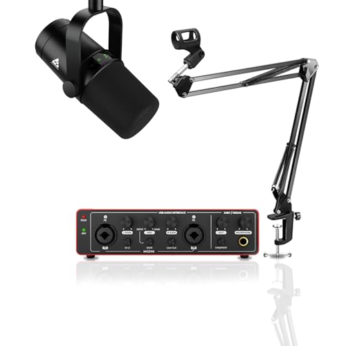 Image of Audio Array Pro Podcast Bundle | USB /XLR Dynamic Microphone with 24-Bit /192kHz Audio Interface & Boom Arm | Real-Time Monitoring, Plug & Play for Streaming, Recording & Content Creation - PB-06