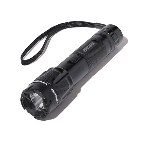 VIPERTEK VTS-T03 Aluminum Stun Gun for Self Defense Rechargeable with LED Flashlight, Black - Thumbnail 2