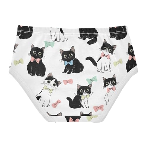 Wusikd Black White Cats Girls' Underwear Cotton Bows Girls Briefs Soft Toddler Underwear 2T2