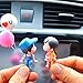 Bawkars 2 PCS Car Couple Dashboard Decorations, Kiss Cartoon Couple Figurines, Resin Adhesive Car Ornament with Balloon, Universal Decorations Interior for Car Home Office Birthday Gifts (Blue)