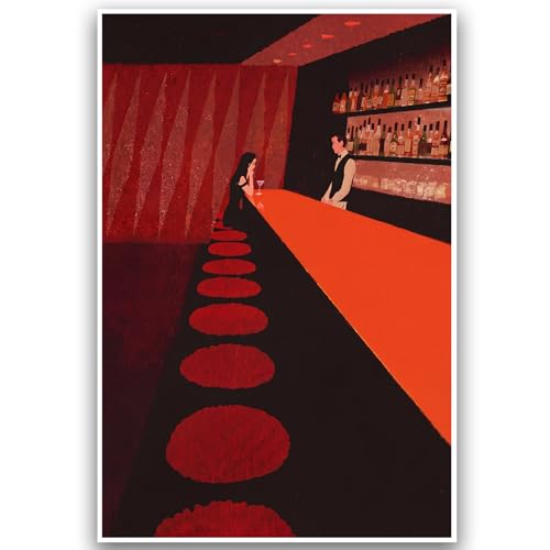 HGHGLX Retro Bar Wall Art Modern Kitchen Wall Art 16x24 Inch Unframed
