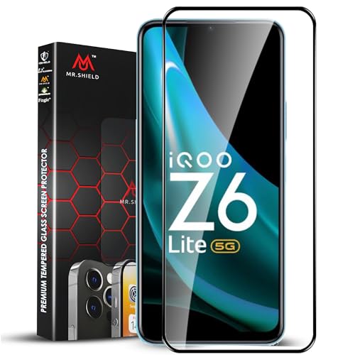 Image of Mr.Shield Top-Notch HD+ Tempered Glass Screen Protector Guard for iQOO Z6 Lite / Z3 / Z6 (6.58 Inch), 9H Hardness, Military Grade Protection, Easy Installation kit