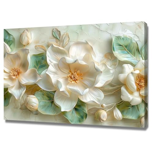 Impression sur toile intissée fleurs 3D tableau encadré 60x80cm