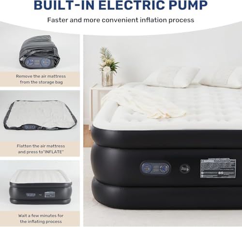 Simple Deluxe Twin Size Air Mattress with Built-in Electric Pump - Quick Inflation, 18