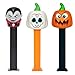 PEZ Halloween Candy Dispensers Set - Vampire, Scary Pumpkin, and Day Of The Dead Pumpkin Haloween PEZ Dispensers With Extra Candy Refills | Halloween Party Favor, Grab Bags