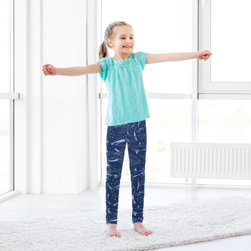 CaTaKu Girls Leggings Sharks Underwater Leggings for Girls Kids Athletic Workout Yoga Pants Size 4-10T3