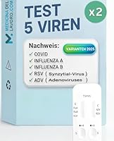 medicinadellavoro.com Corona oder Influenza? 2𝐱 5in1 Kombitest - COVID-19, Influenza A/B & RSV & ADV, Schnelltest - Laientest, der Influenza 2024/25 und Corona Combi Test unterscheidet - 2 Stück