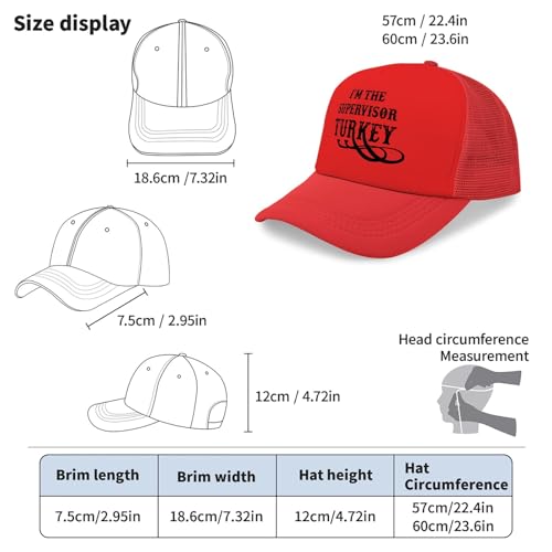 I'm The Supervisor Turkey Baseball Hats Women's Breathable Boys Trucker Caps4