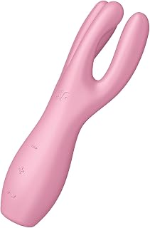 Satisfyer, Vibrador, Vibrador de contacto, 'Threesome 3', 14 cm, 3 motores, para estimular el clítoris y los labios, color:Rosa