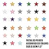 MSCFTFB 33 Pieces Assorted Colors Small 5 Star Iron on Patches Sew Embroidered Patches Appliques Embellishments for Clothing Jackets Backpack Repairing Decorations (Red) #3