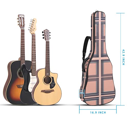 Housse imperméable pour guitare acoustique avec double bandoulière et poche Motif écossais rétro, Multicolore 01., 42… - Les Beatles, Paul McCartney, John Lennon, RIngo Starr, George Harrison Housse imperméable pour guitare acoustique avec double bandoulière et poche Motif écossais rétro, Multicolore 01., 42… – Image 6
