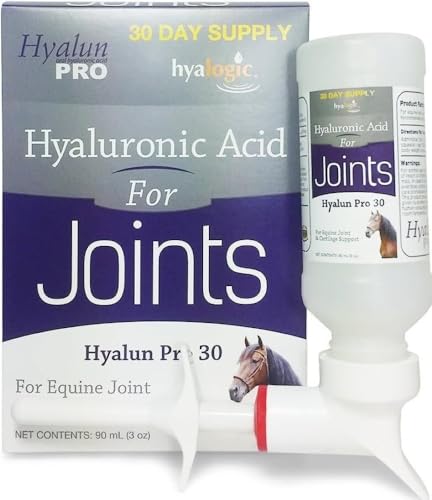 Hyalogic Hyalun Pro 30 - Hyaluronic Acid Joint Support Supplement for Horses – Horse Care Solution with Easy-to-Use Oral Dispenser – Supports Healthy Joints & Cartilage - 30-Day Supply (3oz / 90ml)
