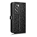 Kukoufey Leather Case Compatible with Oppo Reno 12 5G,Phone Case PU Leather Phone Flip Cover Compatible with Oppo Reno12 5G CPH2625 Case Black