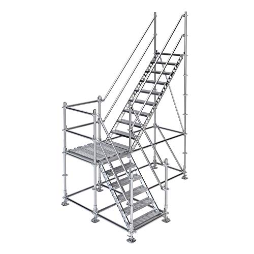 Bautreppe Scafom-Rux feuerverzinkte Außentreppe mit 15 Stufen