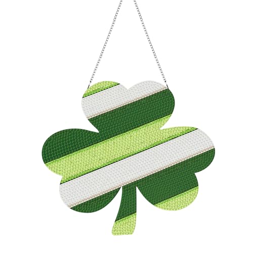 St Patricks Day Diamond Art Kits for Adults, Shamrock Diamond Art Suncatchers, 5D Gem Art, Sun Catchers Indoor Window Acrylic DIY Crafts for Gift Home Decor