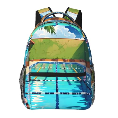 Sac à dos décontracté pour ordinateur portable léger motif flamant rose mixte