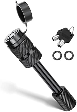 JOYTUTUS Trailer Hitch Lock, 5/8" Dia 4” Long Pin, Fits 2",2-1/2" or 3" Class III-V Receiver, with 2 Keys 2 O-Rings, for Trailer Truck Car Boat, Anti-Theft and Waterproof Towing Hitch Lock