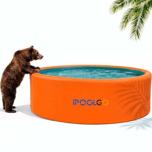 IPOOLGO Extra Large Inflatable Pool 12.2ft X 48in Extra Large and Thickened Family Inflatable Pool Suitable for Summer Outdoor Water Party Use.Inflatable Pump and Sand Filter Pump Not Included.