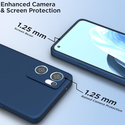 Image of Outlouders Back Cover for Oppo Reno 7 5G | Camera Protection | Durable Soft Matte Silicone Bumper Case (Blue)