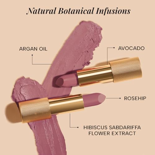 Image of RAS Luxury Oils Lumiere Satin Matte Lipstick | 8-Hr long stay Creamy Matte, Non-Drying, Lightweight & Pigmented | Natural infusion of Argan & Avocado | Vegan, Cruelty-Free