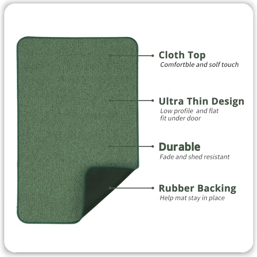 Image of Bath Mat,Ultra Thin Bathroom Rugs,Rubber Bath Mats for Bathroom,No Slip Bath Rugs,Quick Dry,Machine Washable,Low Pile,Absorbent,Shower Outside,Sink,Home Decor Accessories.Green,1'5 inchx2'3 inch(17x27inch)