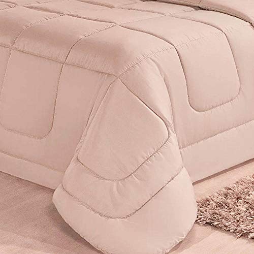 Kit Edredom Aconchego Casa Dona Dupla Face Casal Queen 6 Pçs com Lençol Bege