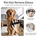 Frayot 2Pack Pet Hair Removal Glove for Cats and Dogs, Four-Finger Circular Design with Soft Lining and Hanging Loop, Reusable Pet Grooming Gloves for Clothing, Carpet, Car Seats (Black)