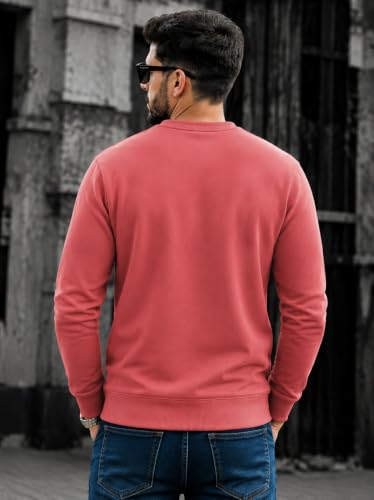 Image of Mack Jonney Men's Printed Fleece Sweatshirt|Full Sleeve Round Neck Winter Sweatshirt for Casual Wear|Travel|Gym & Everyday Style-mj-62