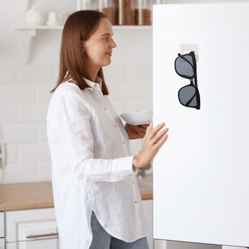 TENGEE 8 StüCk Brillenhalter Wand,Klebriger Haken Klare Haken,Multifunktionaler Rundhaken,Brillenhalter Wand BrillenstäNder Acryl Sonnenbrillen Aufbewahrung HäNgend,FüR Badezimmer, KüChe, Balkon