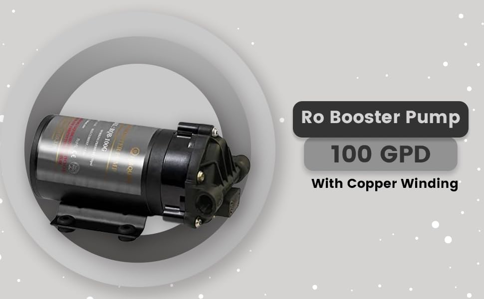 Image of RO Booster Pump - High-Efficiency Water Pressure Booster for Homes & Purifiers | Enhanced Flow Rate | Durable Copper Windings | Compatible with All RO Systems (R-100 GPD)